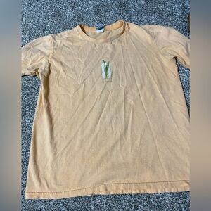 Women's Casual Tan Tee with Embroidered Detail